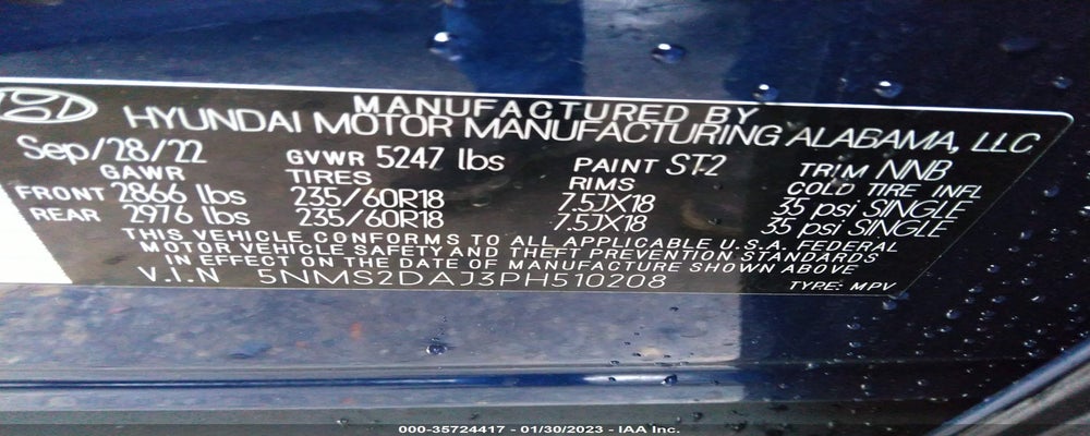 5NMS2DAJ3PH510208 2023 HYUNDAI SANTA FE photo no. 9
