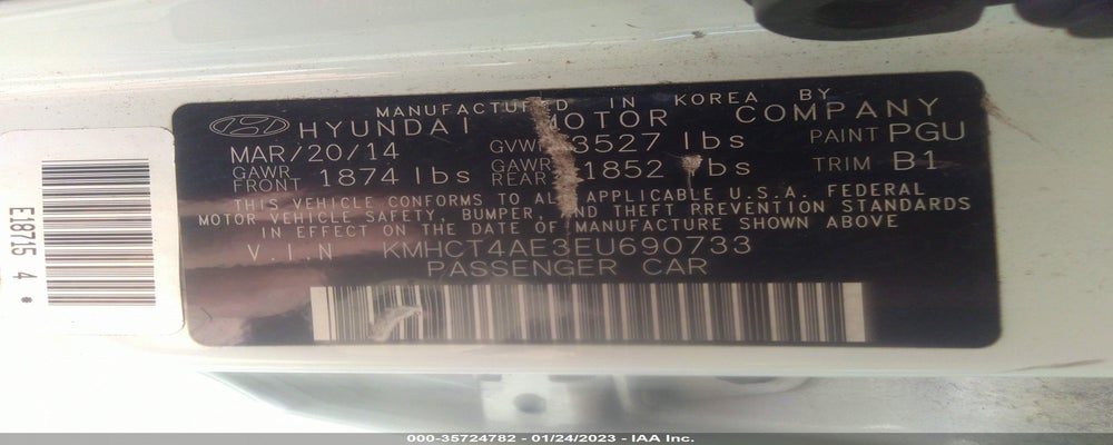 KMHCT4AE3EU690733 2014 HYUNDAI ACCENT photo no. 9