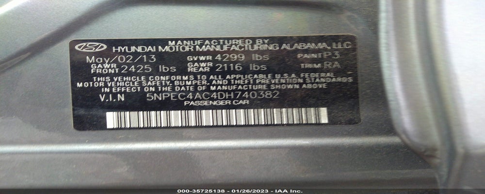 5NPEC4AC4DH740382 2013 HYUNDAI SONATA photo no. 9