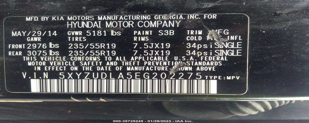 5XYZUDLA5EG202275 2014 HYUNDAI SANTA FE SPORT photo no. 9