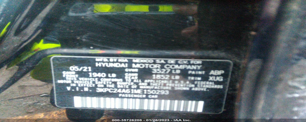 3KPC24A61ME150293 2021 HYUNDAI ACCENT photo no. 9