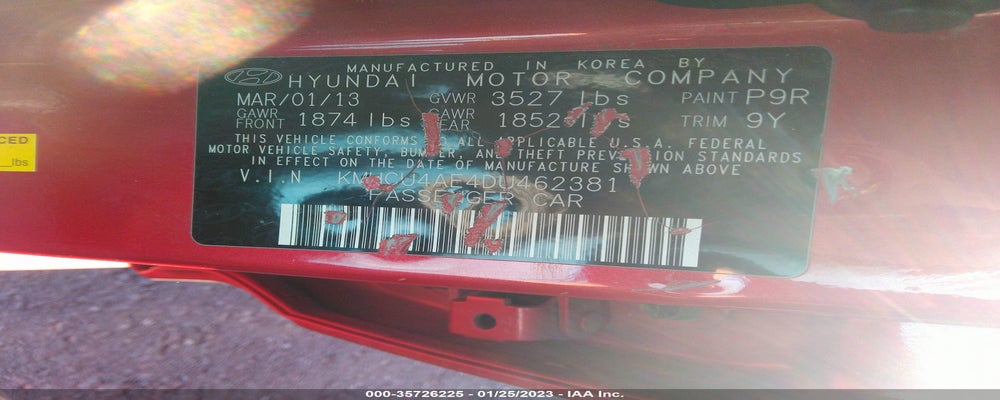 KMHCU4AE4DU462381 2013 HYUNDAI ACCENT photo no. 9
