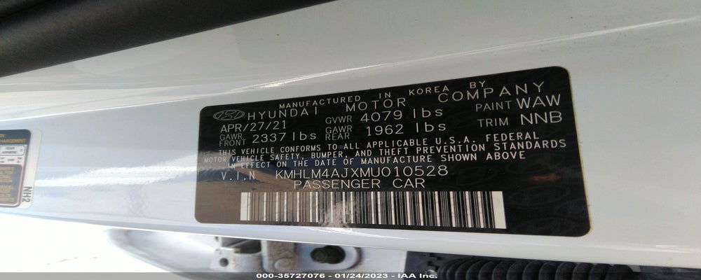 KMHLM4AJXMU010528 2021 HYUNDAI ELANTRA HYBRID photo no. 9
