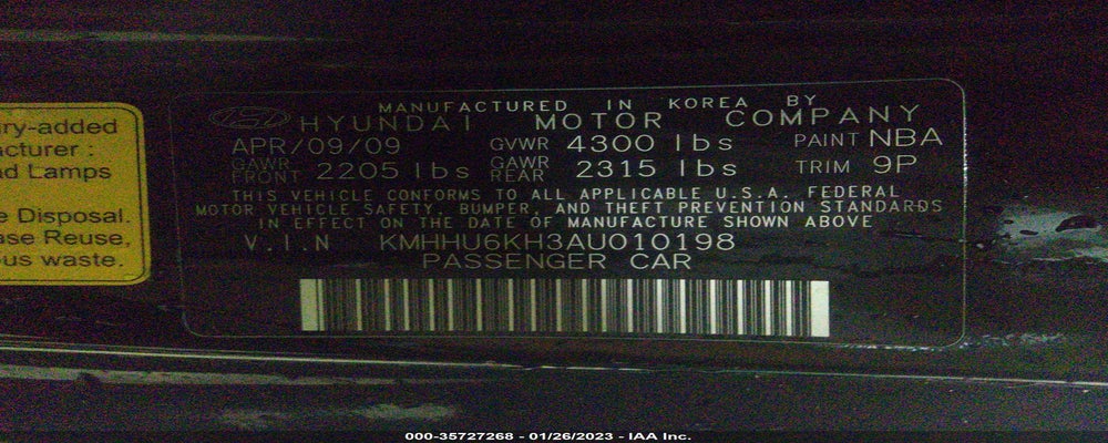 KMHHU6KH3AU010198 2010 HYUNDAI GENESIS COUPE photo no. 9