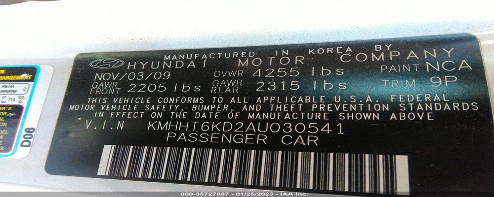 KMHHT6KD2AU030541 2010 HYUNDAI GENESIS COUPE photo no. 9