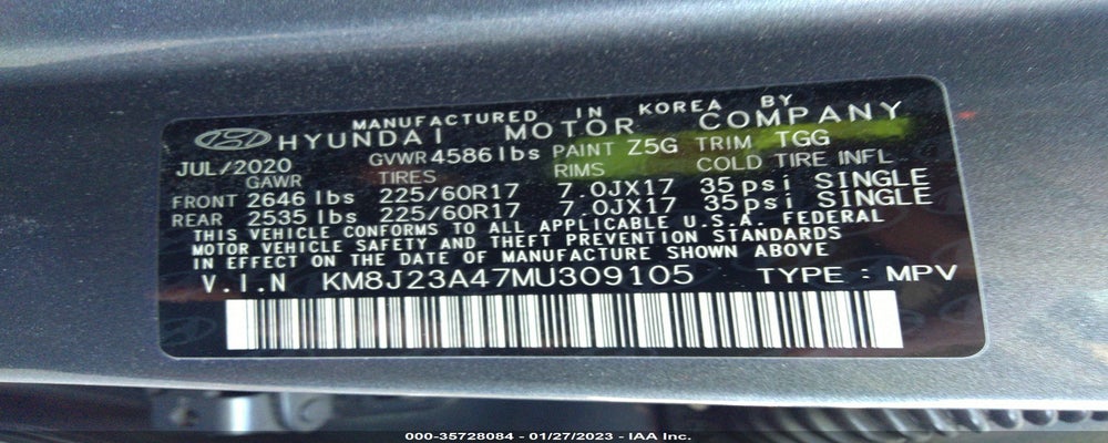 KM8J23A47MU309105 2021 HYUNDAI TUCSON photo no. 9