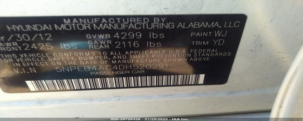 5NPEB4AC4DH520291 2013 HYUNDAI SONATA photo no. 9