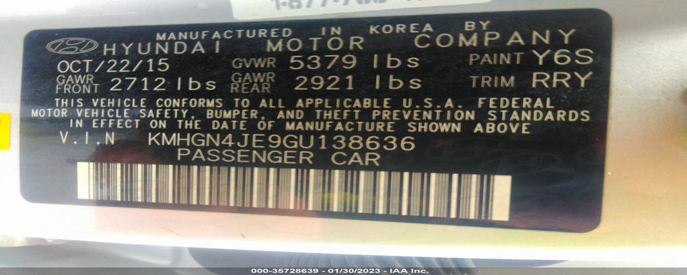 KMHGN4JE9GU138636 2016 HYUNDAI GENESIS photo no. 9