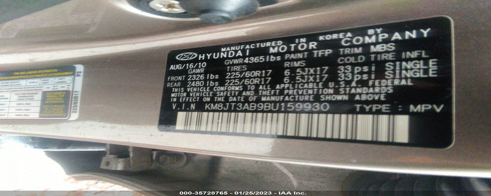 KM8JT3AB9BU159930 2011 HYUNDAI TUCSON photo no. 9