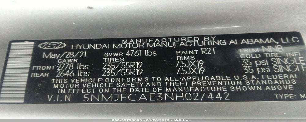 5NMJFCAE3NH027442 2022 HYUNDAI TUCSON photo no. 9