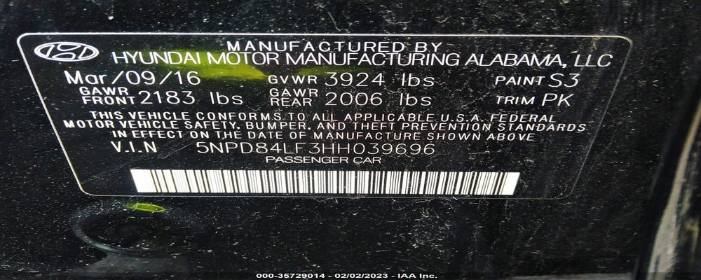 5NPD84LF3HH039696 2017 HYUNDAI ELANTRA photo no. 9