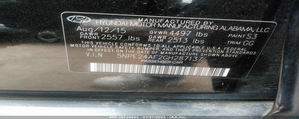 5NPE24AF2GH287137 2016 HYUNDAI SONATA photo no. 9