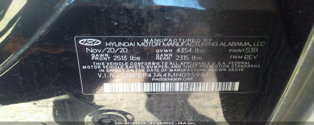 5NPEF4JA4MH095982 2021 HYUNDAI SONATA photo no. 9