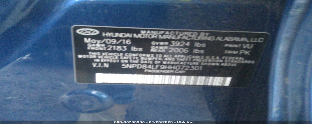 5NPD84LF9HH072301 2017 HYUNDAI ELANTRA photo no. 9