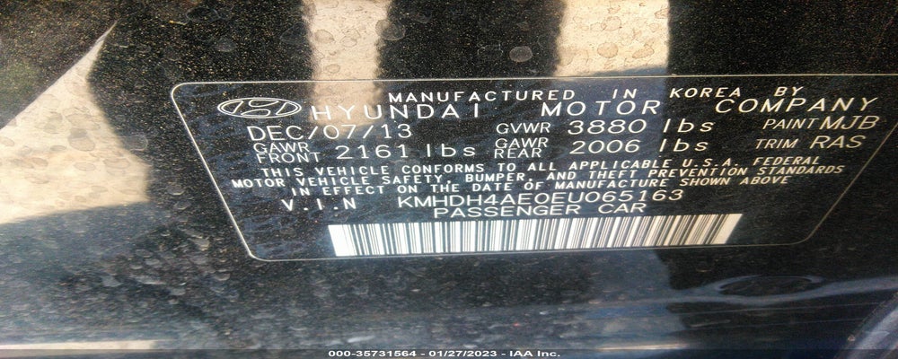 KMHDH4AE0EU065163 2014 HYUNDAI ELANTRA photo no. 9