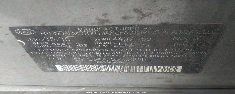 5NPE34AF5GH380487 2016 HYUNDAI SONATA photo no. 9