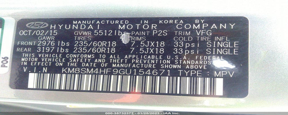 KM8SM4HF9GU154671 2016 HYUNDAI SANTA FE photo no. 9