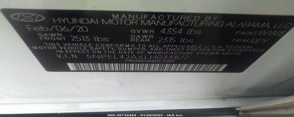 5NPEL4JA6LH033877 2020 HYUNDAI SONATA photo no. 9