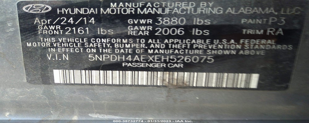 5NPDH4AEXEH526075 2014 HYUNDAI ELANTRA photo no. 9
