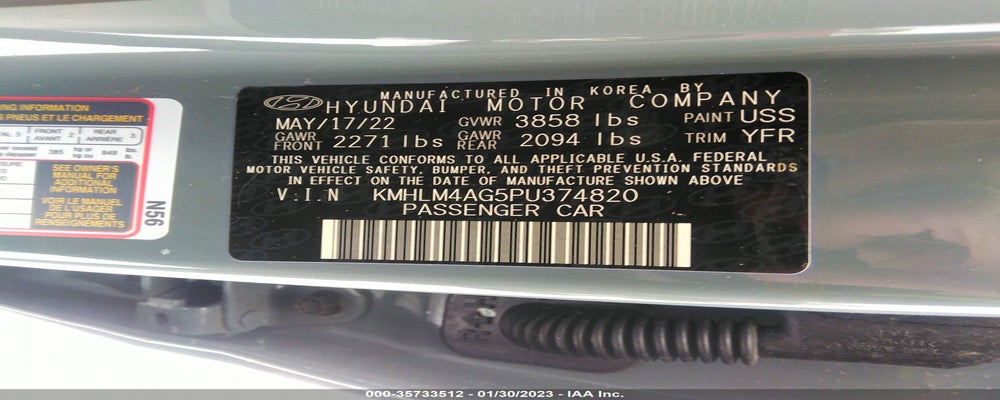 KMHLM4AG5PU374820 2023 HYUNDAI ELANTRA photo no. 9