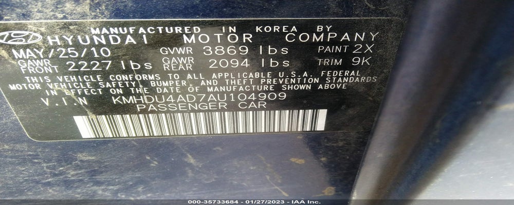 KMHDU4AD7AU104909 2010 HYUNDAI ELANTRA photo no. 9