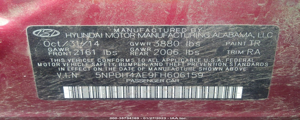 5NPDH4AE9FH606159 2015 HYUNDAI ELANTRA photo no. 9