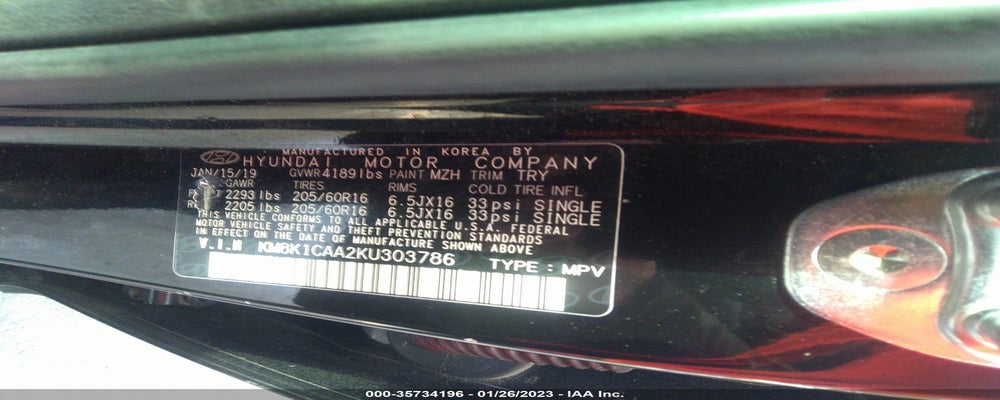 KM8K1CAA2KU303786 2019 HYUNDAI KONA photo no. 9