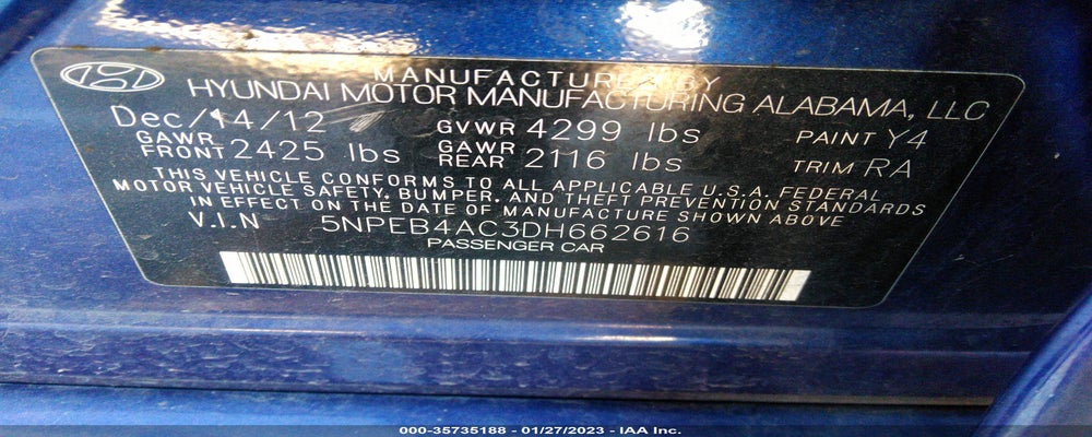 5NPEB4AC3DH662616 2013 HYUNDAI SONATA photo no. 9