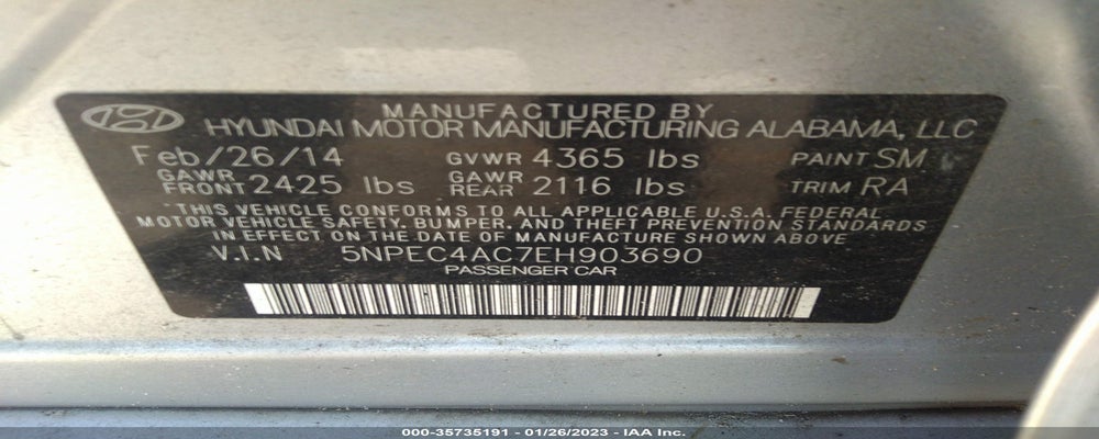 5NPEC4AC7EH903690 2014 HYUNDAI SONATA photo no. 9