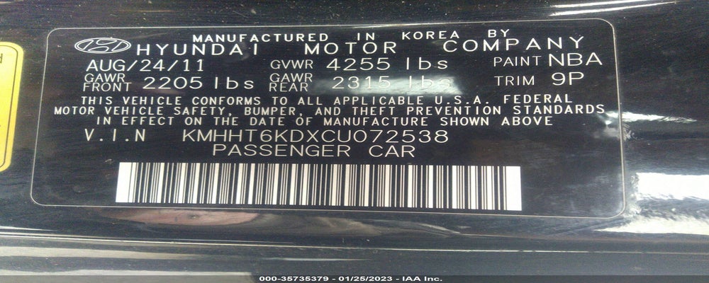 KMHHT6KDXCU072538 2012 HYUNDAI GENESIS COUPE photo no. 9