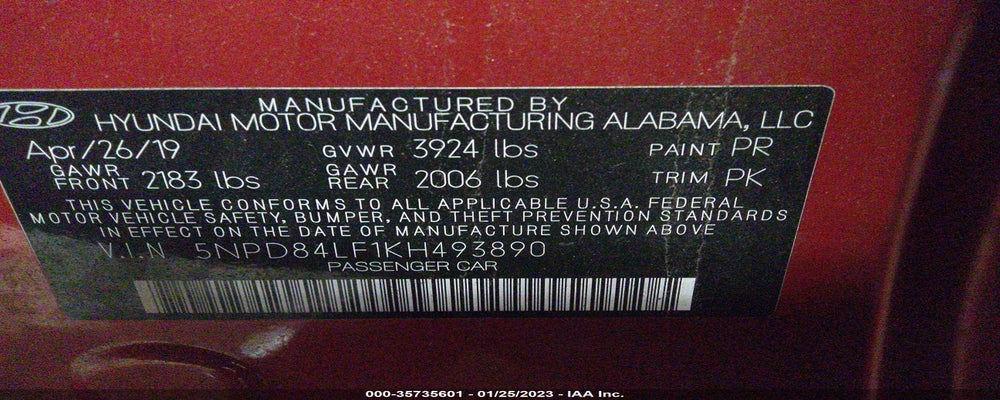 5NPD84LF1KH493890 2019 HYUNDAI ELANTRA photo no. 9