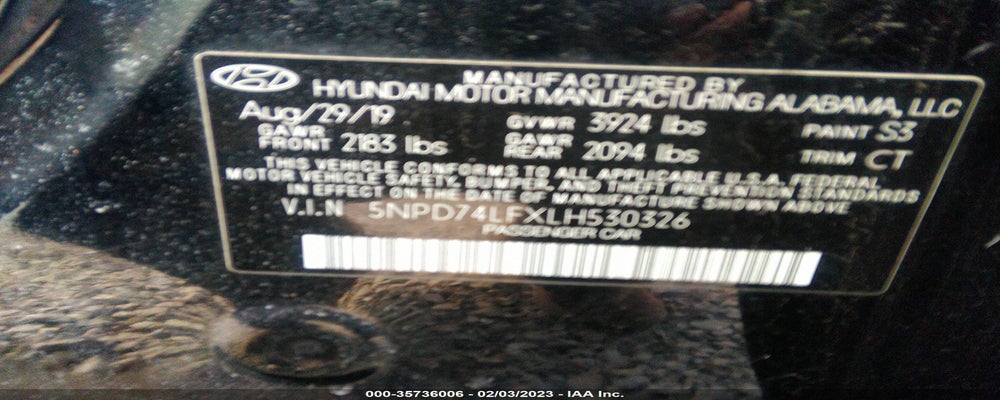 5NPD74LFXLH530326 2020 HYUNDAI ELANTRA photo no. 9