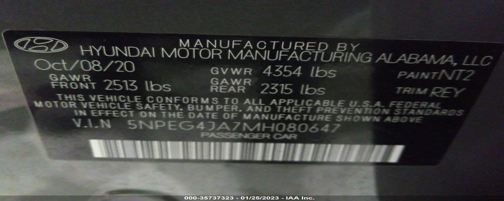 5NPEG4JA7MH080647 2021 HYUNDAI SONATA photo no. 9