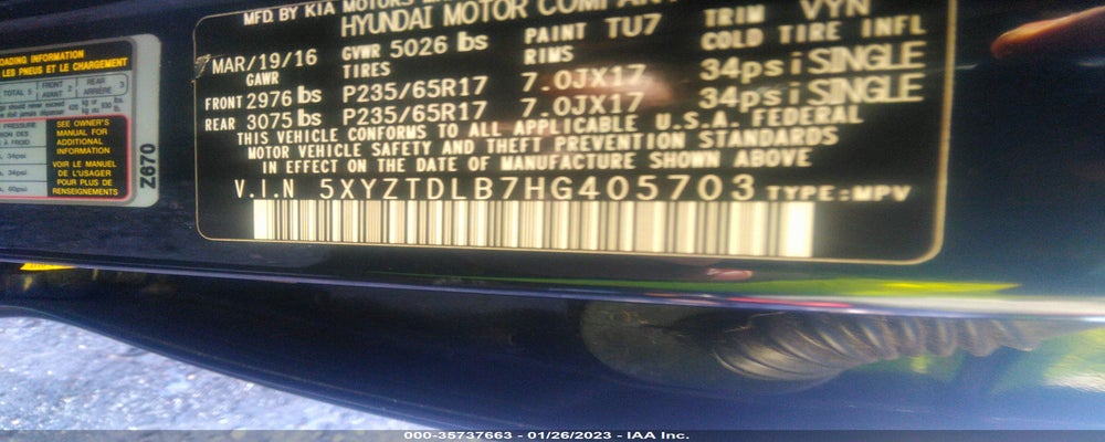 5XYZTDLB7HG405703 2017 HYUNDAI SANTA FE SPORT photo no. 9