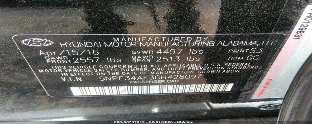 5NPE34AF3GH428097 2016 HYUNDAI SONATA photo no. 9