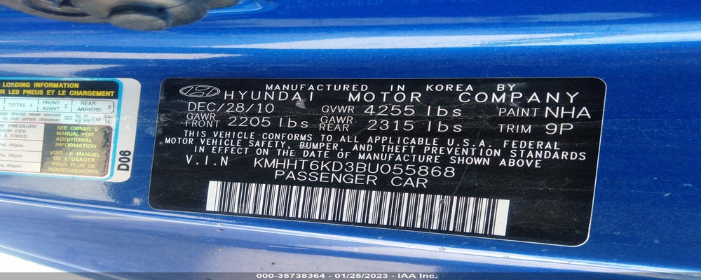 KMHHT6KD3BU055868 2011 HYUNDAI GENESIS COUPE photo no. 9