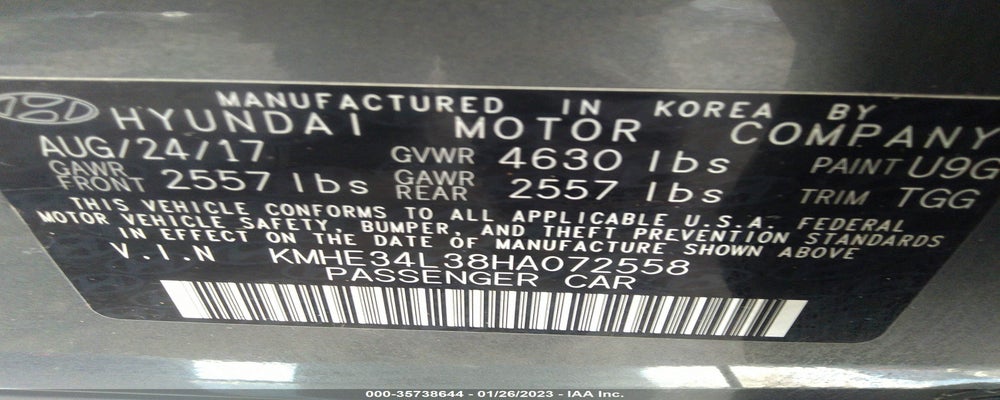 KMHE34L38HA072558 2017 HYUNDAI SONATA HYBRID photo no. 9