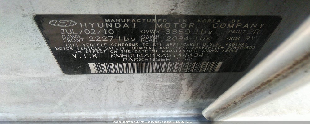 KMHDU4ADXAU144434 2010 HYUNDAI ELANTRA photo no. 9
