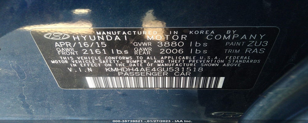 KMHDH4AE4GU531518 2016 HYUNDAI ELANTRA photo no. 9