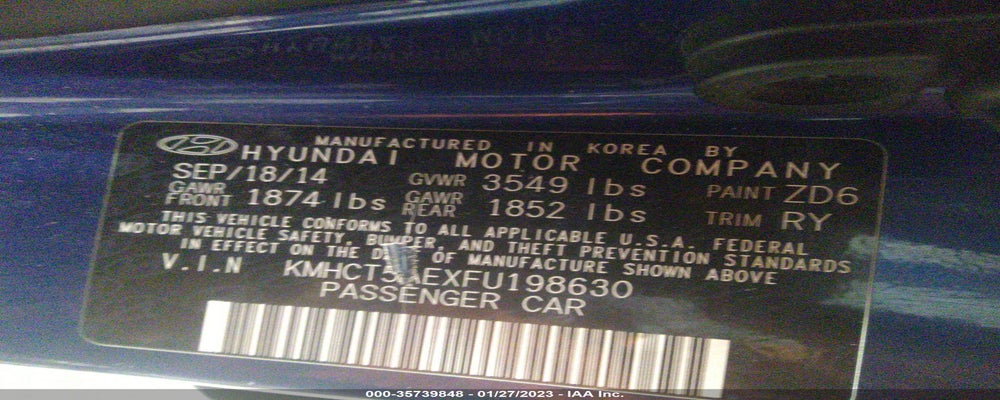 KMHCT5AEXFU198630 2015 HYUNDAI ACCENT photo no. 9
