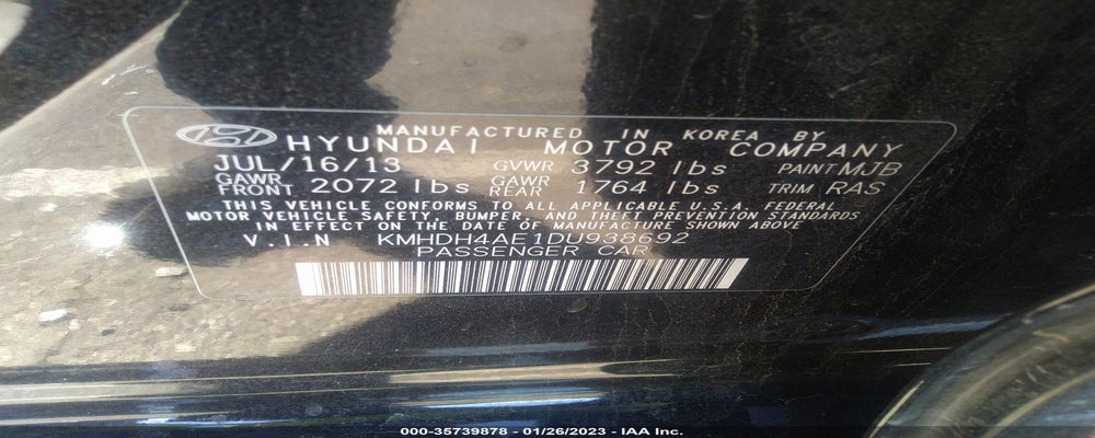 KMHDH4AE1DU938692 2013 HYUNDAI ELANTRA photo no. 9