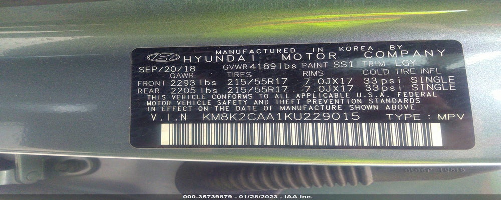 KM8K2CAA1KU229015 2019 HYUNDAI KONA photo no. 9