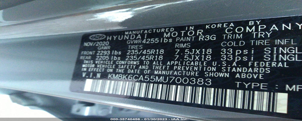 KM8K6CA55MU700383 2021 HYUNDAI KONA photo no. 9