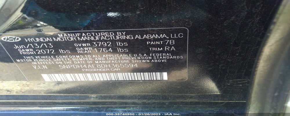5NPDH4AE8DH365594 2013 HYUNDAI ELANTRA photo no. 9