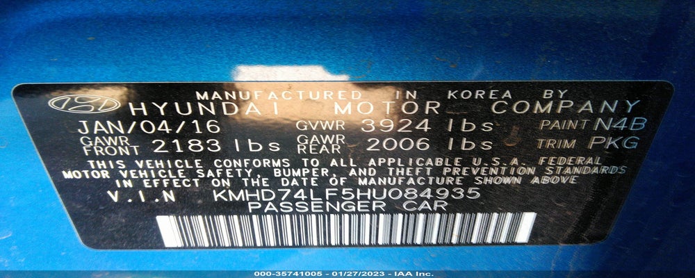 KMHD74LF5HU084935 2017 HYUNDAI ELANTRA photo no. 9