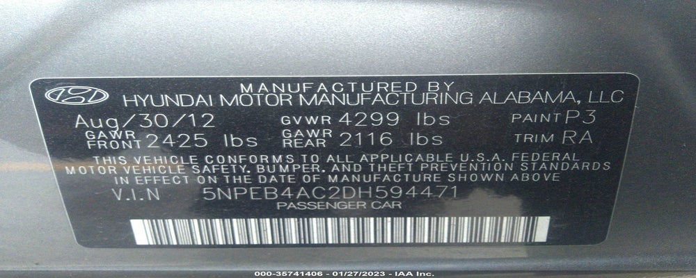 5NPEB4AC2DH594471 2013 HYUNDAI SONATA photo no. 9
