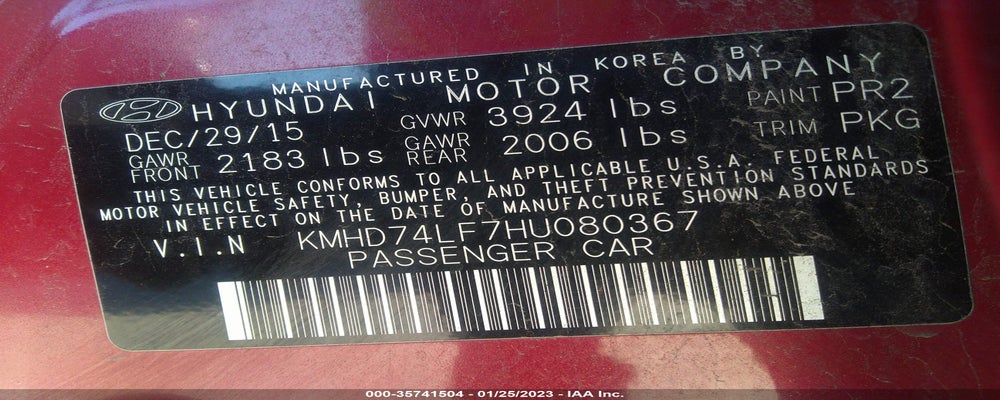 KMHD74LF7HU080367 2017 HYUNDAI ELANTRA photo no. 9