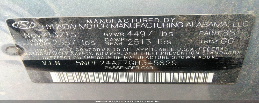 5NPE24AF7GH345629 2016 HYUNDAI SONATA photo no. 9
