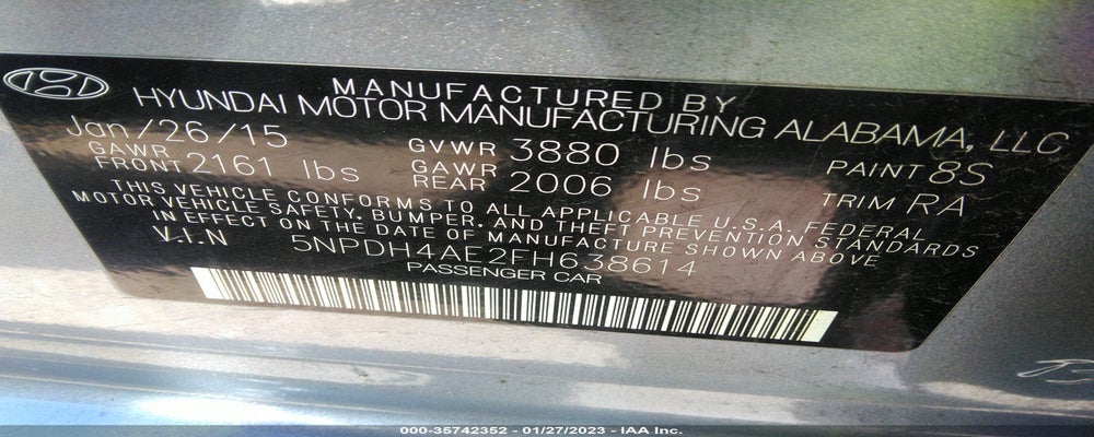 5NPDH4AE2FH638614 2015 HYUNDAI ELANTRA photo no. 9