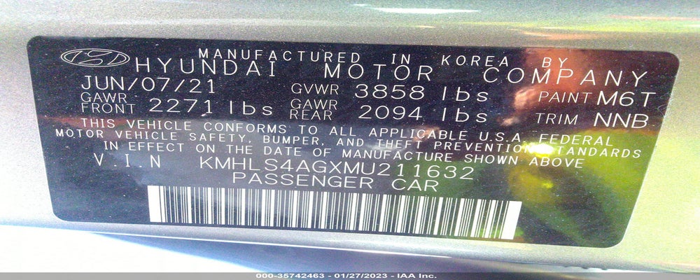KMHLS4AGXMU211632 2021 HYUNDAI ELANTRA photo no. 9
